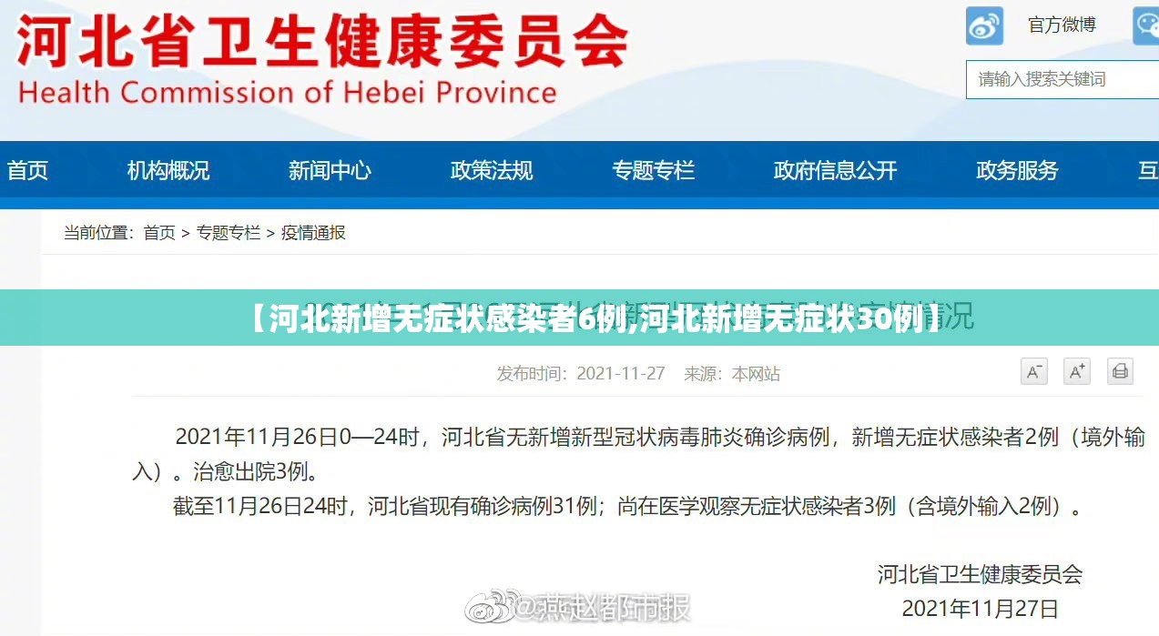 【河北新增无症状感染者6例,河北新增无症状30例】 【河北新增无症状感染者6例,河北新增无症状30例】