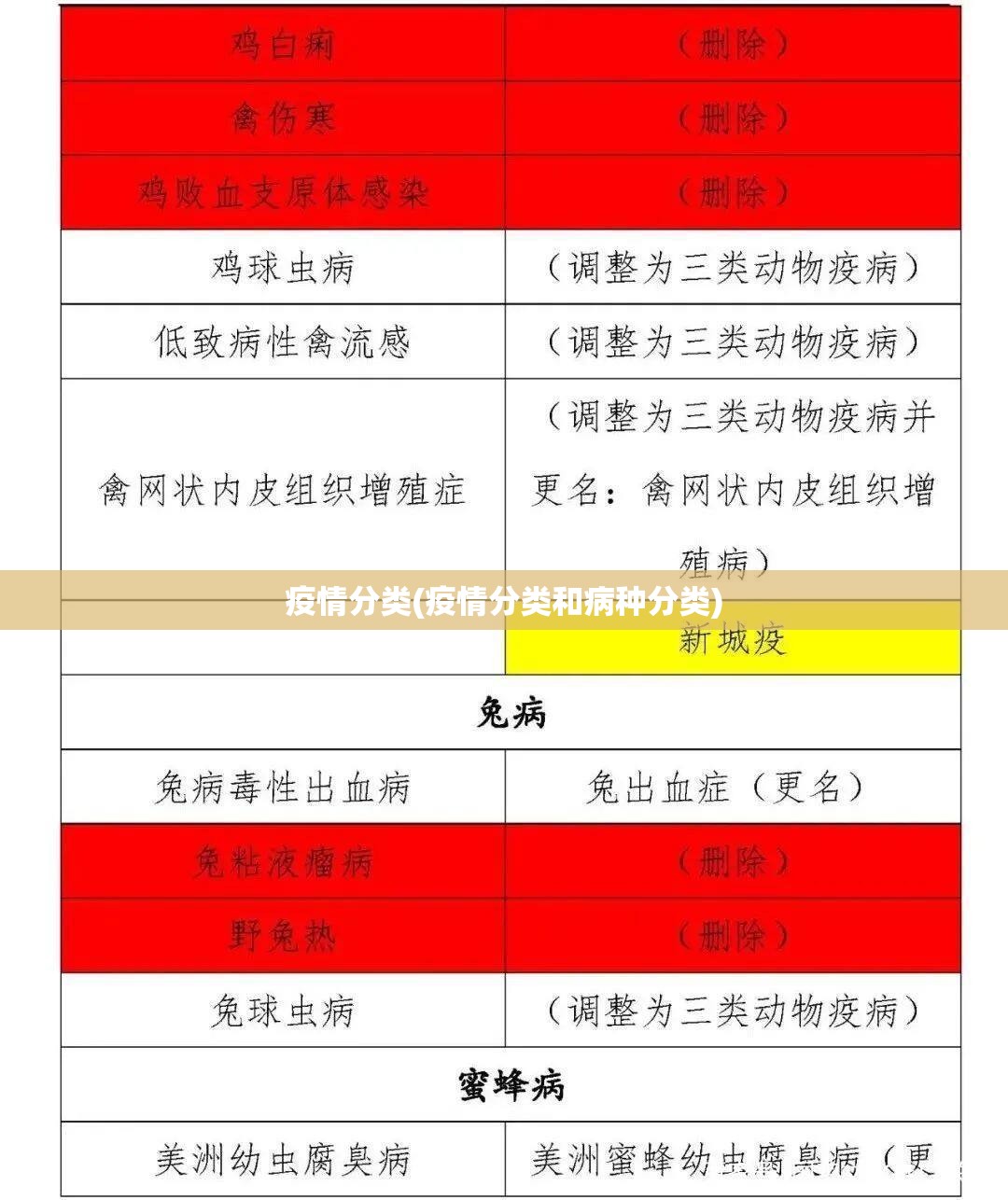 疫情分类(疫情分类和病种分类)