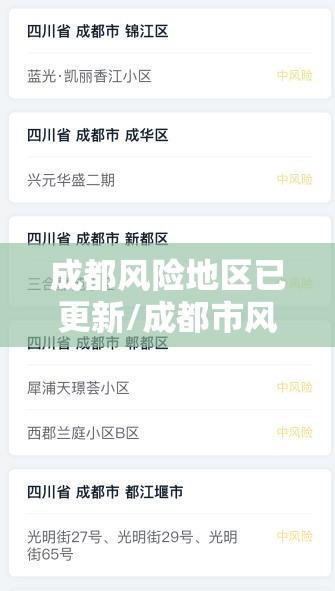 成都风险地区已更新/成都市风险等级更新 成都风险地区已更新/成都市风险等级更新