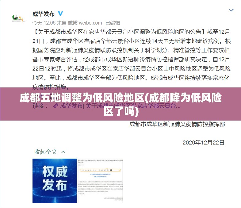 成都五地调整为低风险地区(成都降为低风险区了吗) 成都五地调整为低风险地区(成都降为低风险区了吗)