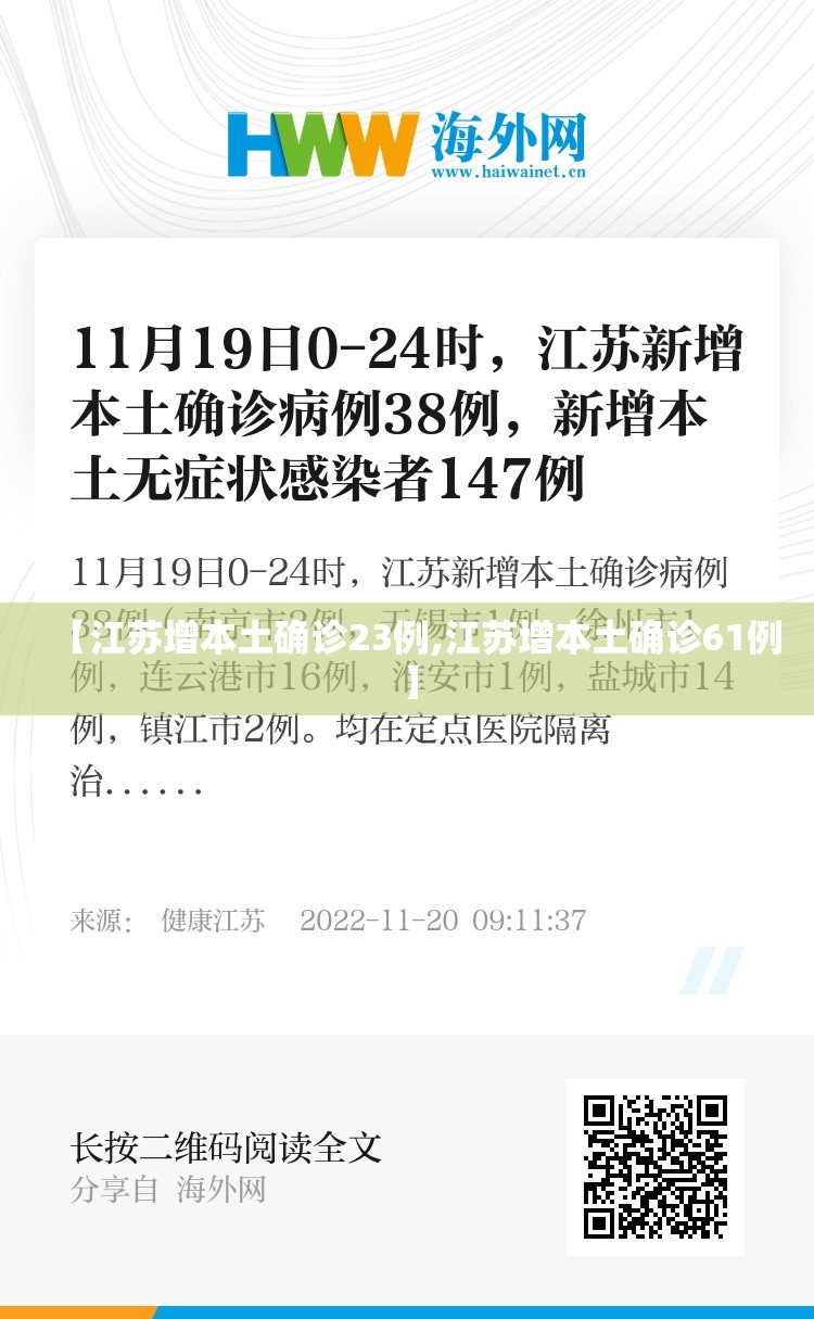 【江苏增本土确诊23例,江苏增本土确诊61例】 【江苏增本土确诊23例,江苏增本土确诊61例】
