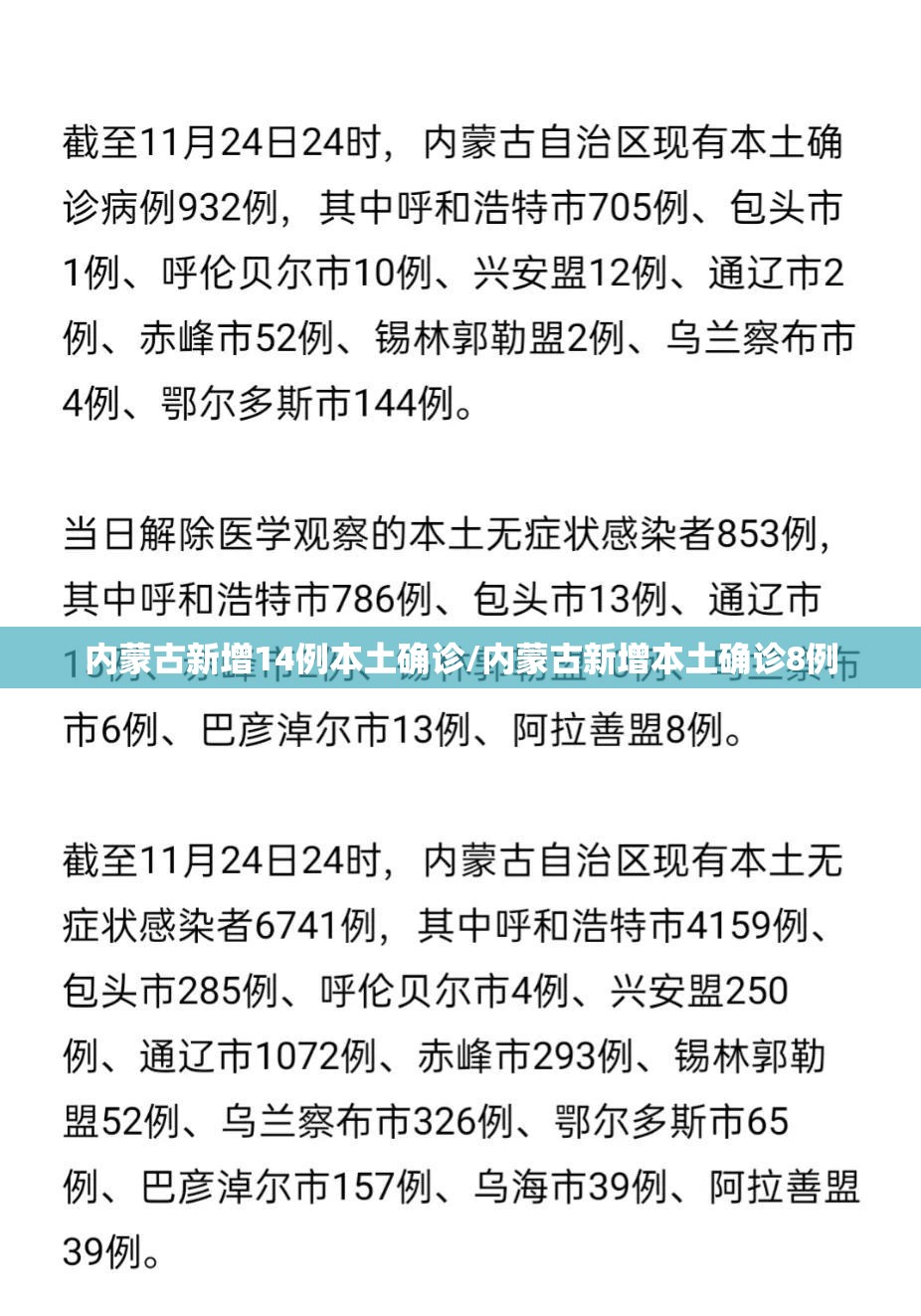 内蒙古新增14例本土确诊/内蒙古新增本土确诊8例 内蒙古新增14例本土确诊/内蒙古新增本土确诊8例