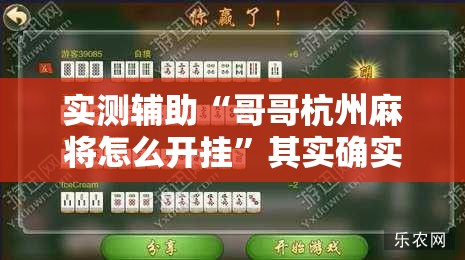实测辅助“哥哥杭州麻将怎么开挂”其实确实有挂
