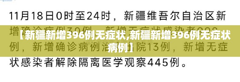 【新疆新增396例无症状,新疆新增396例无症状病例】