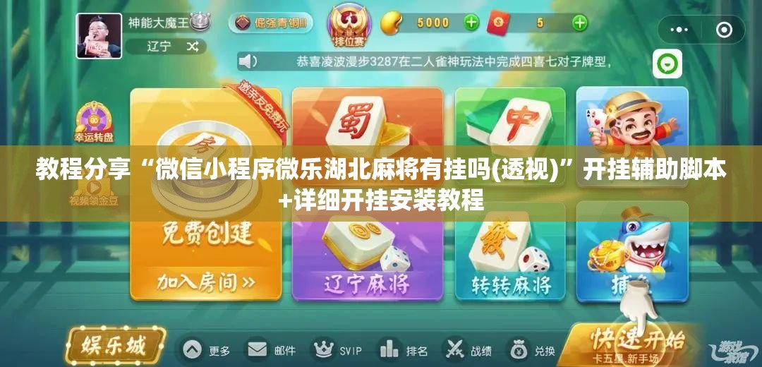 教程分享“微信小程序微乐湖北麻将有挂吗(透视)”开挂辅助脚本+详细开挂安装教程