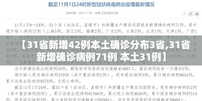 【31省新增42例本土确诊分布3省,31省新增确诊病例71例 本土31例】