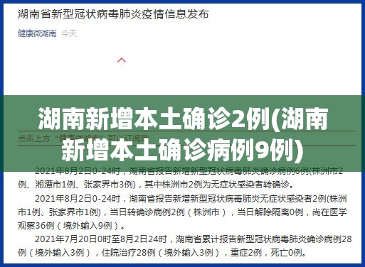 湖南新增本土确诊2例(湖南新增本土确诊病例9例)