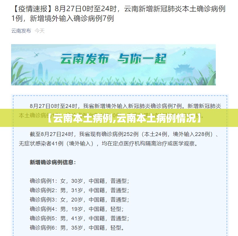 【云南本土病例,云南本土病例情况】 【云南本土病例,云南本土病例情况】