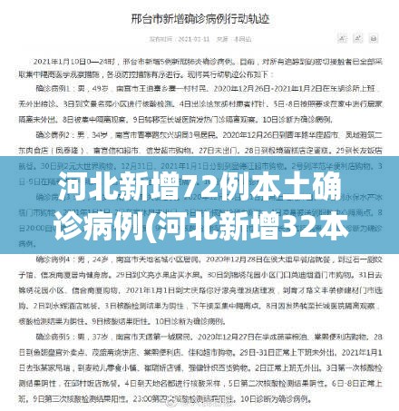 河北新增72例本土确诊病例(河北新增32本土确诊轨迹)
