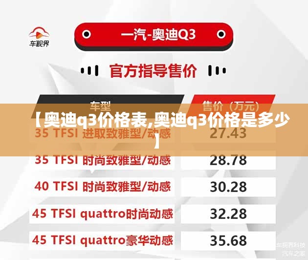 【奥迪q3价格表,奥迪q3价格是多少】