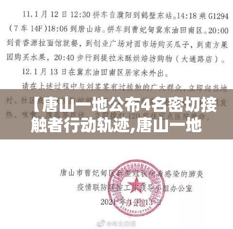 【唐山一地公布4名密切接触者行动轨迹,唐山一地公布4名密切接触者行动轨迹查询】 【唐山一地公布4名密切接触者行动轨迹,唐山一地公布4名密切接触者行动轨迹查询】