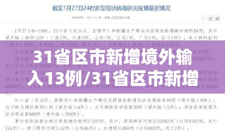 31省区市新增境外输入13例/31省区市新增境外输入24例
