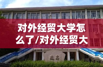 对外经贸大学怎么了/对外经贸大学有多牛 对外经贸大学怎么了/对外经贸大学有多牛