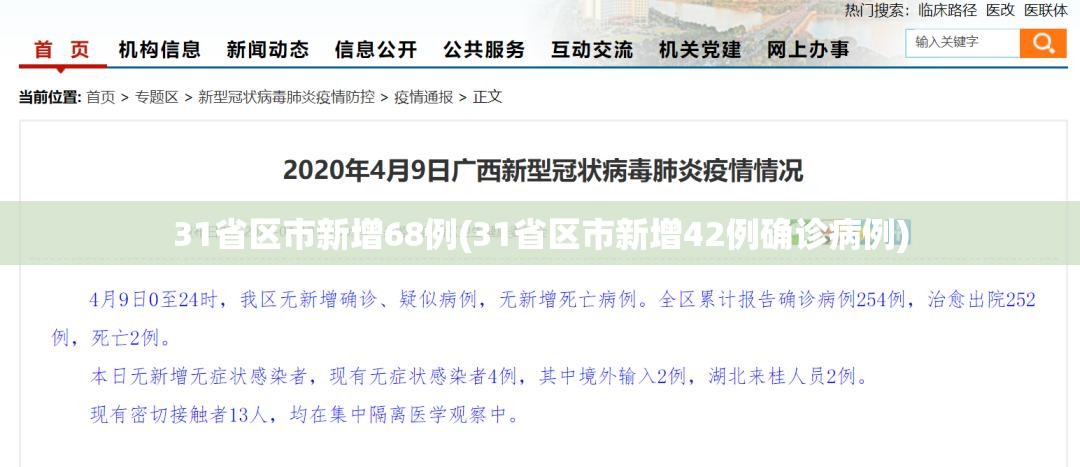 31省区市新增68例(31省区市新增42例确诊病例)