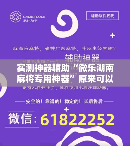 实测神器辅助“微乐湖南麻将专用神器”原来可以开挂