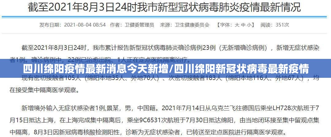 四川绵阳疫情最新消息今天新增/四川绵阳新冠状病毒最新疫情