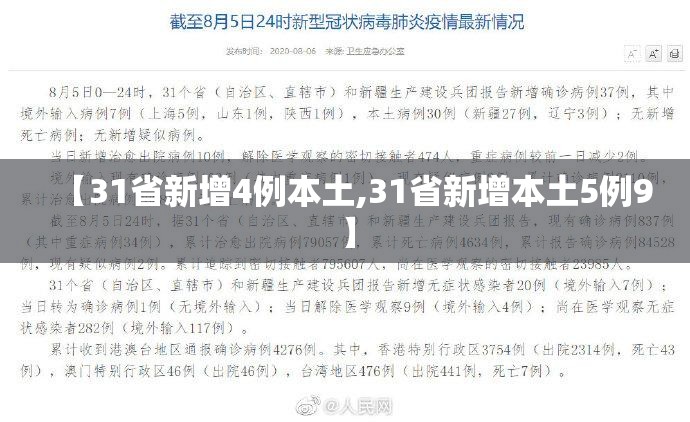 【31省新增4例本土,31省新增本土5例9】 【31省新增4例本土,31省新增本土5例9】