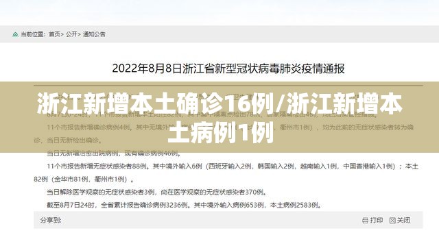 浙江新增本土确诊16例/浙江新增本土病例1例