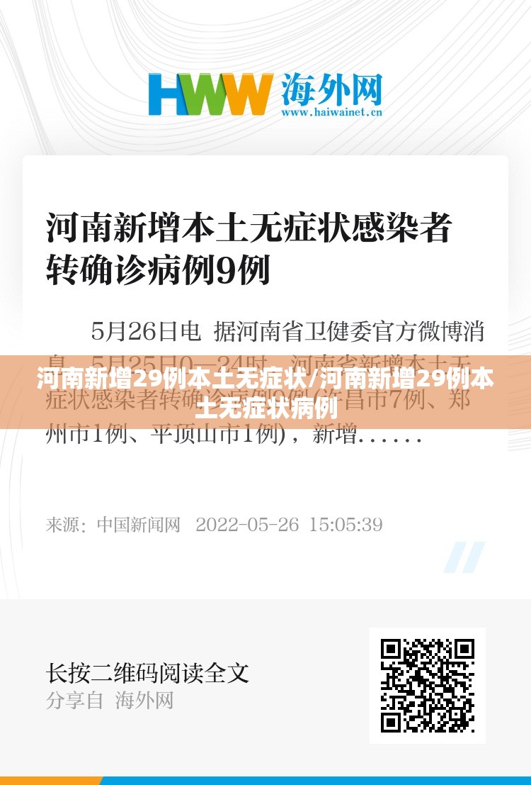 河南新增29例本土无症状/河南新增29例本土无症状病例 河南新增29例本土无症状/河南新增29例本土无症状病例