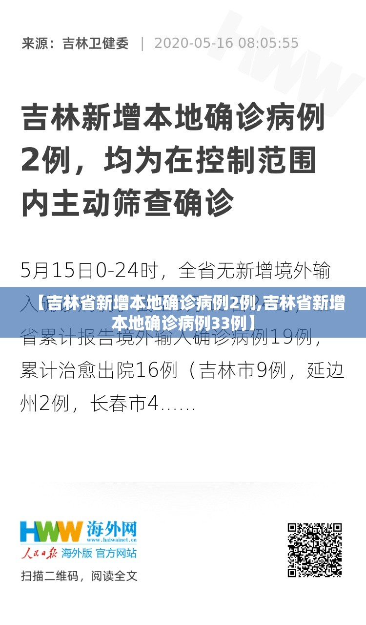 【吉林省新增本地确诊病例2例,吉林省新增本地确诊病例33例】 【吉林省新增本地确诊病例2例,吉林省新增本地确诊病例33例】