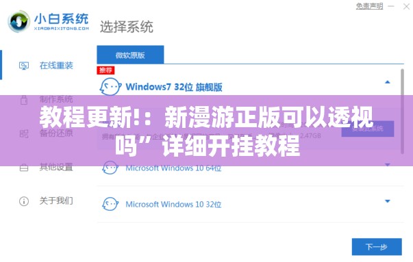 教程更新!：新漫游正版可以透视吗”详细开挂教程
