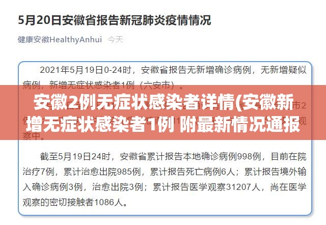 安徽2例无症状感染者详情(安徽新增无症状感染者1例 附最新情况通报) 安徽2例无症状感染者详情(安徽新增无症状感染者1例 附最新情况通报)