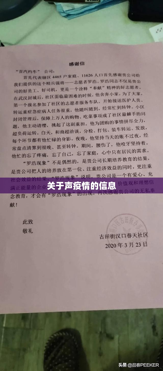 关于声疫情的信息