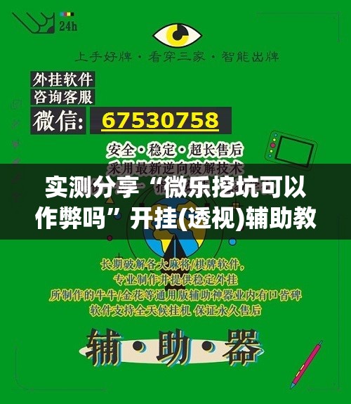 实测分享“微乐挖坑可以作弊吗	”开挂(透视)辅助教程