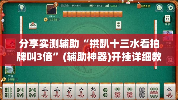 分享实测辅助“拱趴十三水看拍牌叫3倍”(辅助神器)开挂详细教程