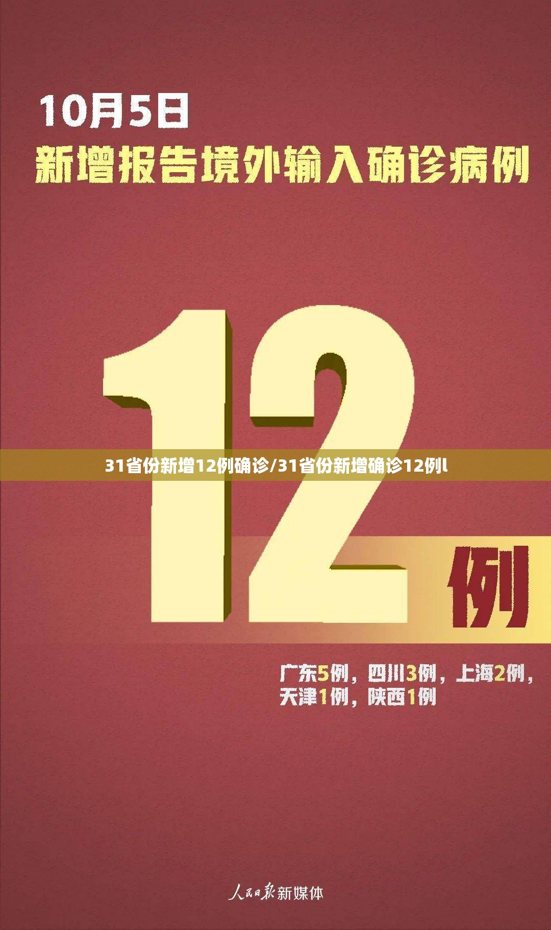 31省份新增12例确诊/31省份新增确诊12例l