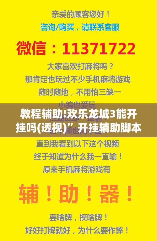 教程辅助!欢乐龙城3能开挂吗(透视)”开挂辅助脚本+详细开挂安装教程