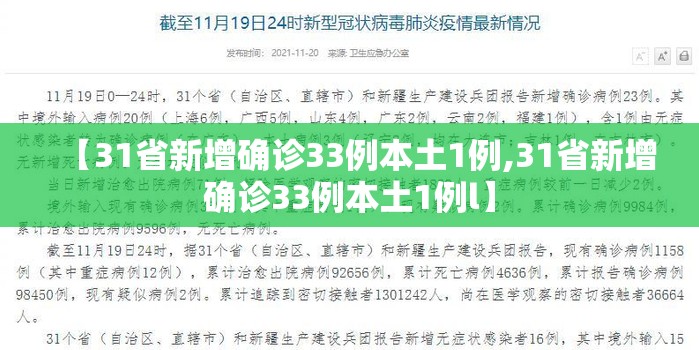 【31省新增确诊33例本土1例,31省新增确诊33例本土1例l】