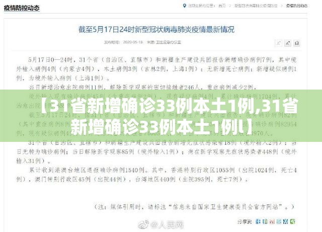 【31省新增确诊33例本土1例,31省新增确诊33例本土1例l】