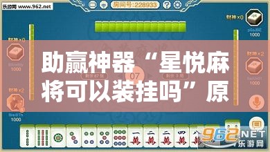 助赢神器“星悦麻将可以装挂吗”原来可以开挂