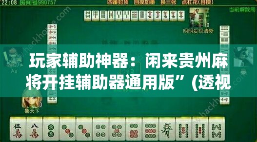 玩家辅助神器：闲来贵州麻将开挂辅助器通用版”(透视)其实确实有挂