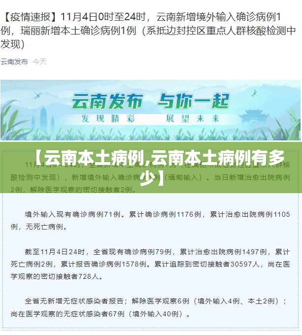 【云南本土病例,云南本土病例有多少】