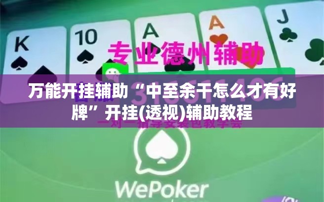 万能开挂辅助“中至余干怎么才有好牌”开挂(透视)辅助教程