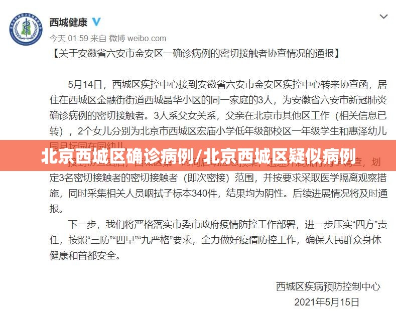 北京西城区确诊病例/北京西城区疑似病例 北京西城区确诊病例/北京西城区疑似病例