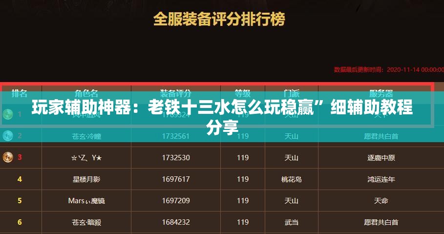 玩家辅助神器：老铁十三水怎么玩稳赢	”细辅助教程分享