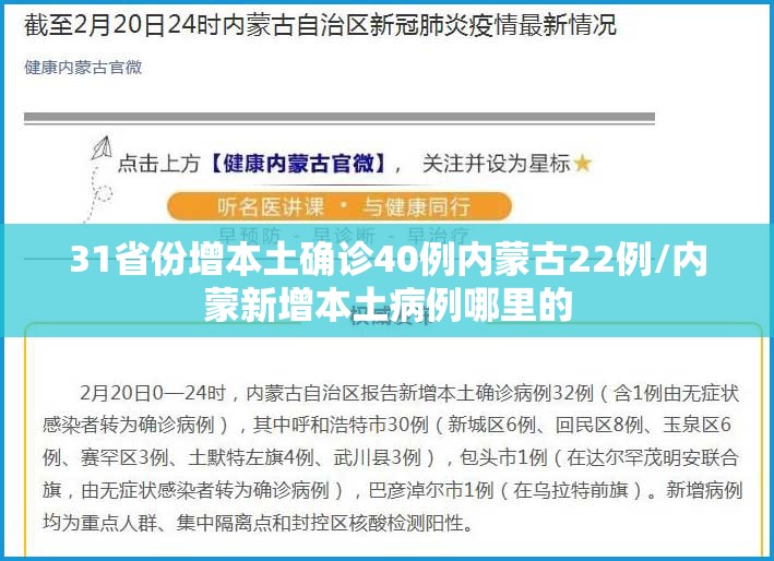 31省份增本土确诊40例内蒙古22例/内蒙新增本土病例哪里的 31省份增本土确诊40例内蒙古22例/内蒙新增本土病例哪里的