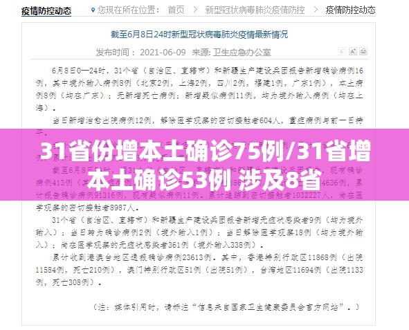 31省份增本土确诊75例/31省增本土确诊53例 涉及8省 31省份增本土确诊75例/31省增本土确诊53例 涉及8省