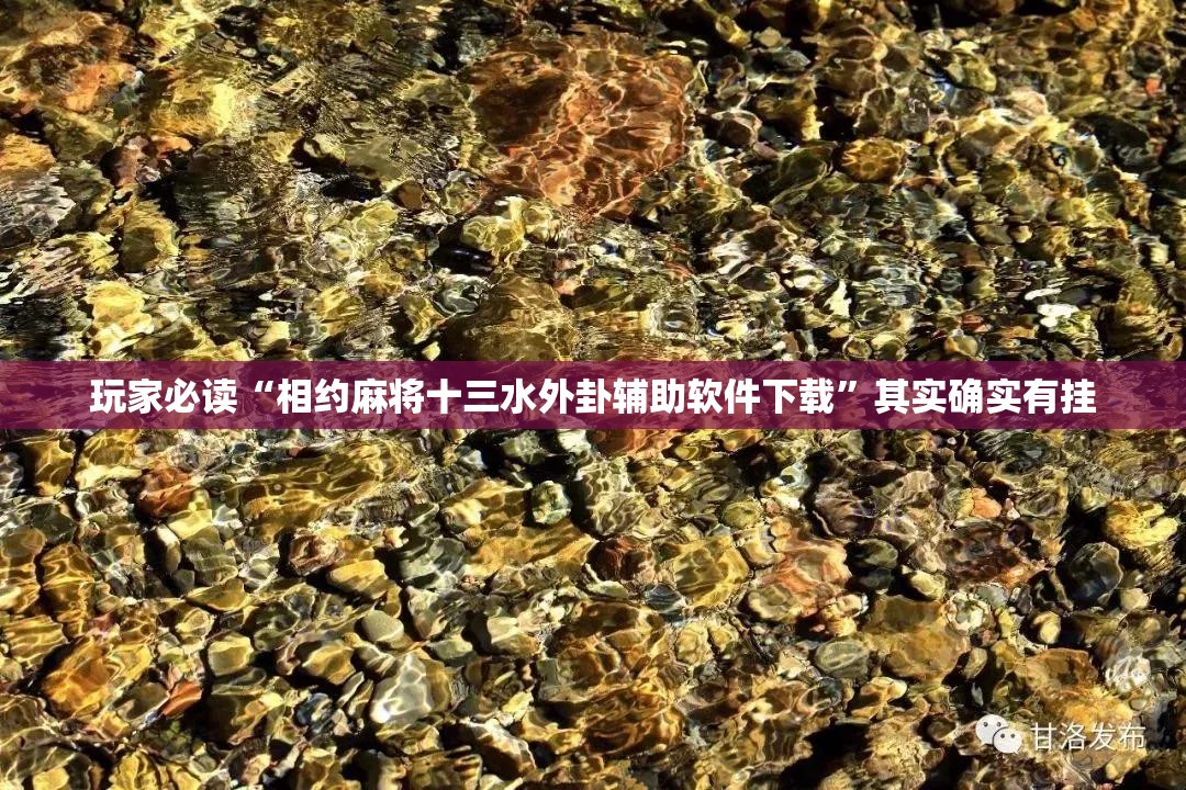 玩家必读“相约麻将十三水外卦辅助软件下载	”其实确实有挂
