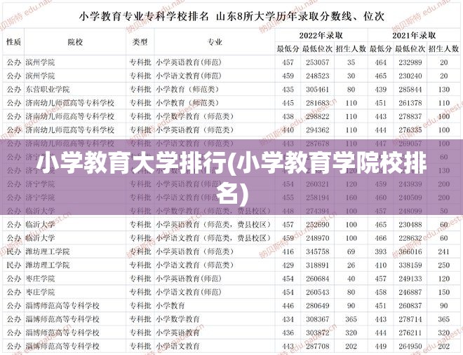 小学教育大学排行(小学教育学院校排名) 小学教育大学排行(小学教育学院校排名)