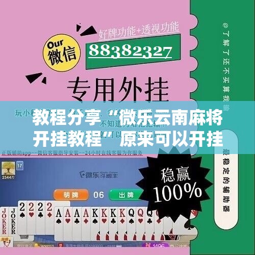教程分享“微乐云南麻将开挂教程”原来可以开挂
