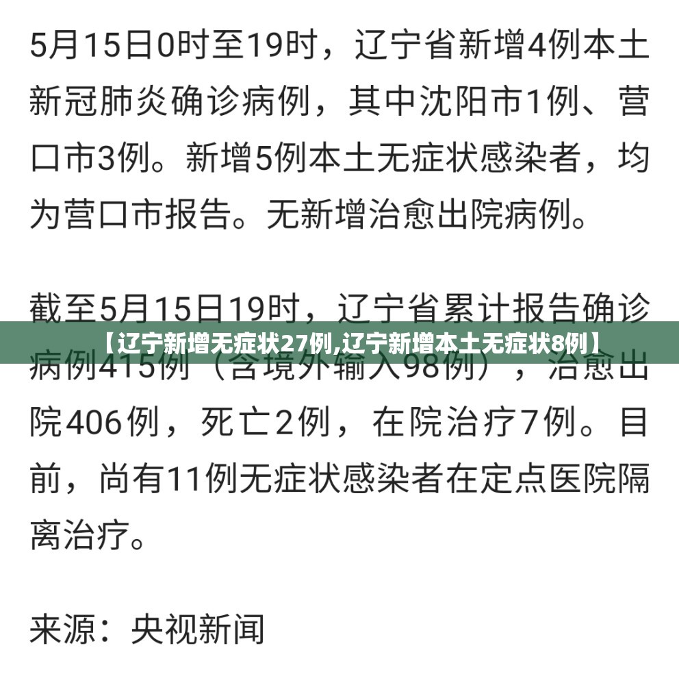 【辽宁新增无症状27例,辽宁新增本土无症状8例】 【辽宁新增无症状27例,辽宁新增本土无症状8例】