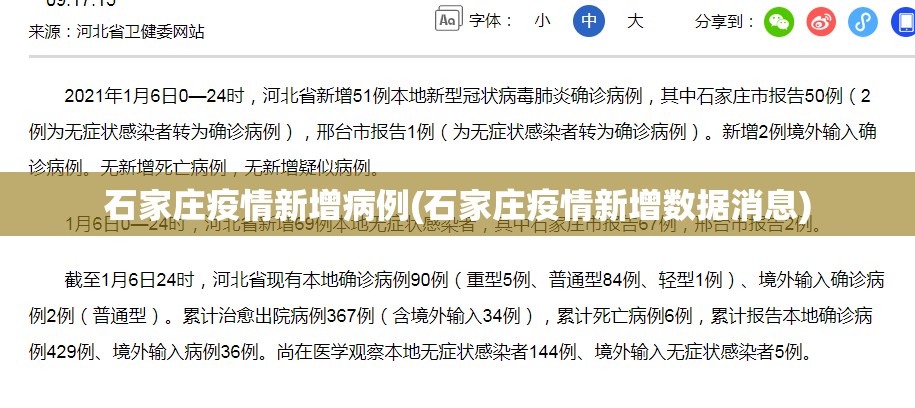 石家庄疫情新增病例(石家庄疫情新增数据消息) 石家庄疫情新增病例(石家庄疫情新增数据消息)