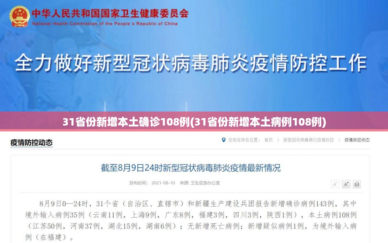 31省份新增本土确诊108例(31省份新增本土病例108例) 31省份新增本土确诊108例(31省份新增本土病例108例)
