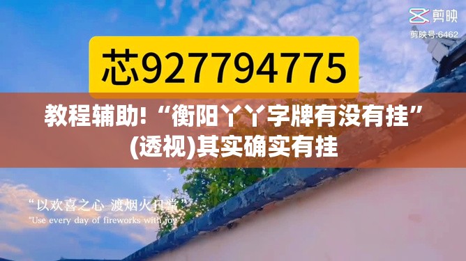 教程辅助!“衡阳丫丫字牌有没有挂”(透视)其实确实有挂
