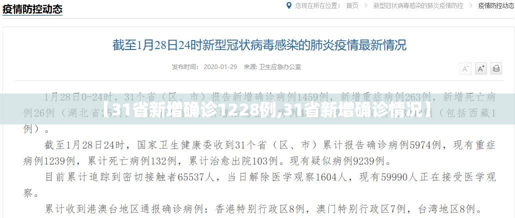 【31省新增确诊1228例,31省新增确诊情况】