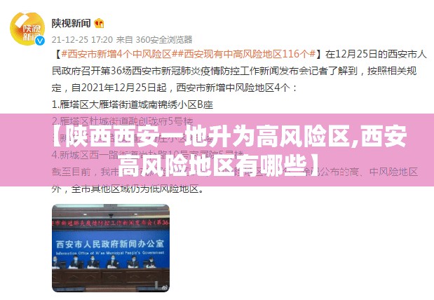 【陕西西安一地升为高风险区,西安高风险地区有哪些】 【陕西西安一地升为高风险区,西安高风险地区有哪些】